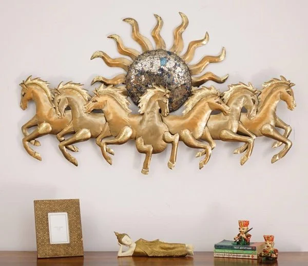 Brass horse wall decor