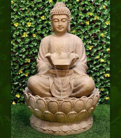 Sandstone colour Buddha fountain