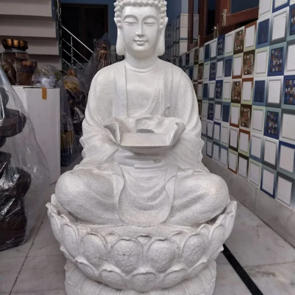 Buddha fountain lotus meditating