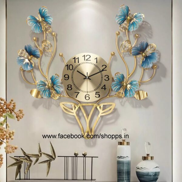 Deer Butterfly Metal clock