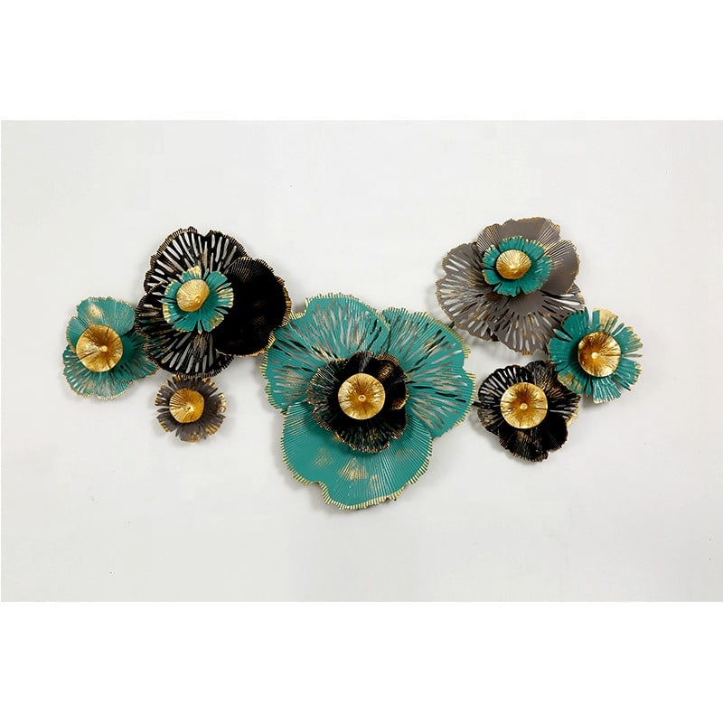 Metal Green rose decor
