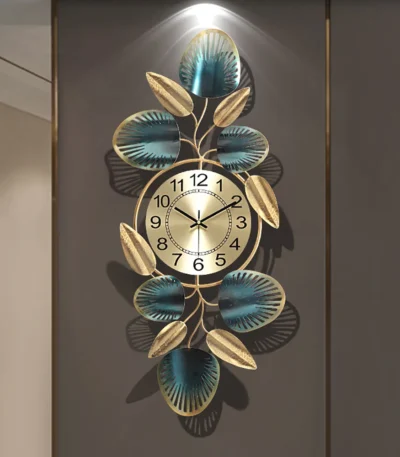 Green gold vertical clock