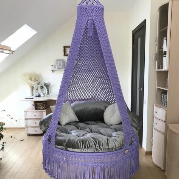 Violet macrame swing